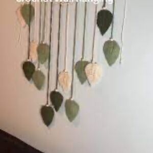 Handmade crochet leaf wall hanging decoration